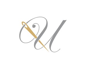 Letter U With Needle Logo Design Template 002