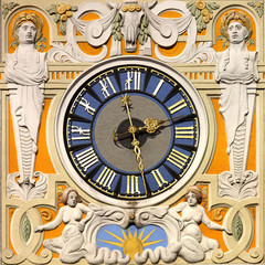 Clock at Muellersches Volksbad (Historic Jugendstil Bath) in Munich, Germany