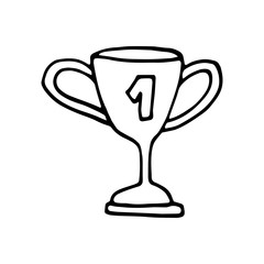 Single element of success in doodle business set. Hand drawn vector illustration for cards, posters, stickers and professional design.