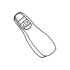 Single element of clicker in doodle business set. Hand drawn vector illustration for cards, posters, stickers and professional design.