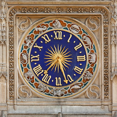 Clock at Saint Germain de l'Auxerois church in Paris.
