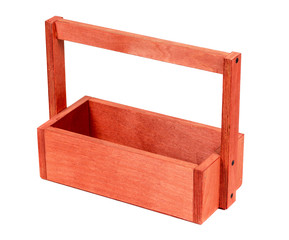 wooden box white background empty tool box
