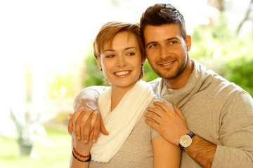 Fototapeta premium Closeup portrait of loving couple