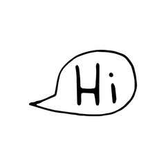 Single element of message and bubble in doodle business set. Hand drawn vector illustration for cards, posters, stickers and professional design.