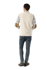 Back view of casual man