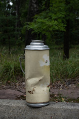 Old soviet thermos. Thermos for saving hot drinks.