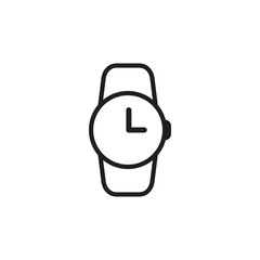 wrist watch icon. fashion accessory symbol. what time icon. black vector