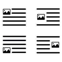 text positions icon. Text edit icon set. alignment-page, text formatting sign vector - obrazy, fototapety, plakaty