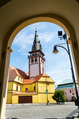 Sightseeing tower of the late gothic decanal Church of the Assumption of the Virgin Mary in...