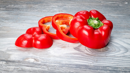 Red bell peppers that has been sliced into pieces