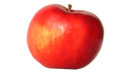 whole red apple isolated on a white background