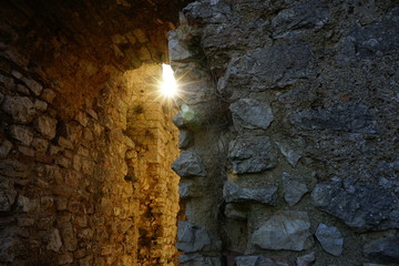 Filterin light Inside Rocca Albornoz, Piediluco, Terni, Umbria, Italia