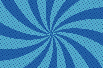 Vector simple comic book background. Swirl and halftone pattern in retro pop art style