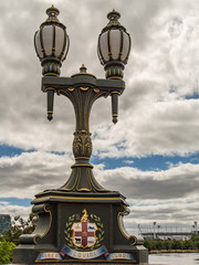 Ornate Vintage Antique Streetlamps in Melbourne, Australia on a Cloudy day 