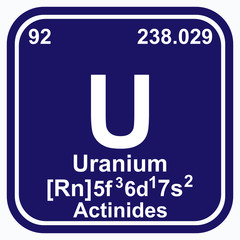 Uranium Periodic Table of the Elements Vector illustration eps 10