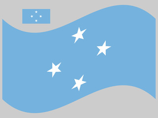 Wave Federated States of Micronesia Flag Vector