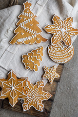 Different gingerbread cookies for new year