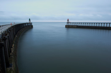 Fototapeta premium Whitby East and West Piers
