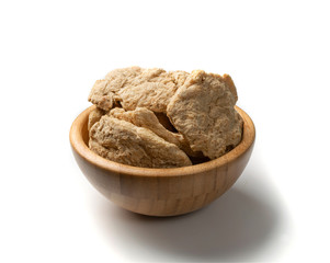 Raw Dehydrated Soy Meat or Soya Chunks Isolated
