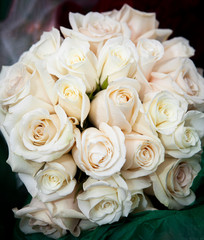 White roses bouquet