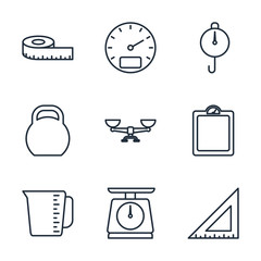 Set Measuring icon template color editable. Measuring pack symbol vector sign isolated on white background illustration for graphic and web design.