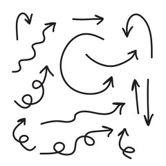 Arrows icons vector hand drawn editable set