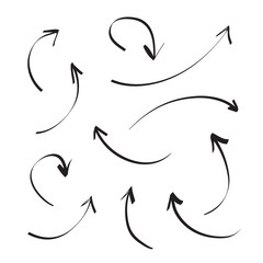 Arrows icons vector hand drawn editable set