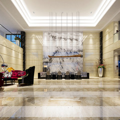 3d render of luxury hotel reception