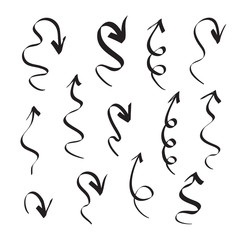 Arrows icons vector hand drawn editable set