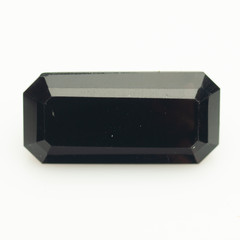Natural black quartz morion on the white background