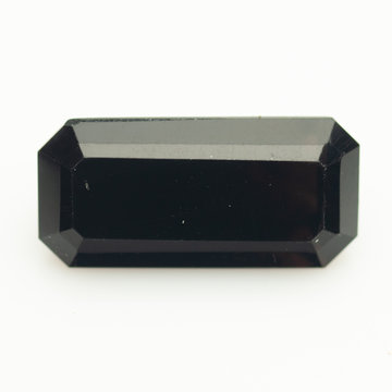 Natural black quartz morion on the white background