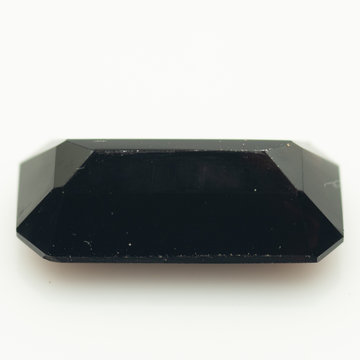 Natural black quartz morion on the white background