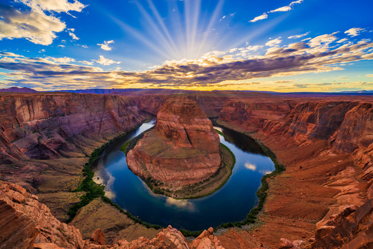 Sunset at Horseshoe Bend, Page, Arizona