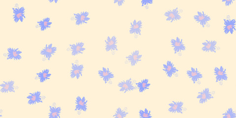 Fashionable cute pattern in nativel flowers. Floral seamless background for textiles, fabrics, covers, wallpapers, print, gift wrapping or any purpose