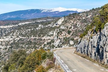 Road in the Gorges de la Nesque canyon, which are part of UNESCO'S Mont Ventoux Biosphere Reserve, Provence, France