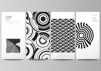 The minimalistic vector illustration of the editable layout of flyer, banner design templates. Trendy geometric abstract background in minimalistic flat style with dynamic composition.