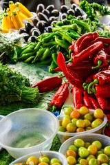 Organic vegetables selling in market
