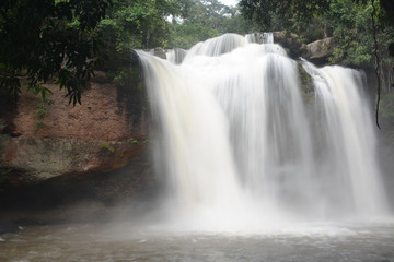 KHAO YAI NATIONAL PARK, THAILAND, OCTOBER 23, 2017: Haew Suwat Waterfall in Khao Yai National Park