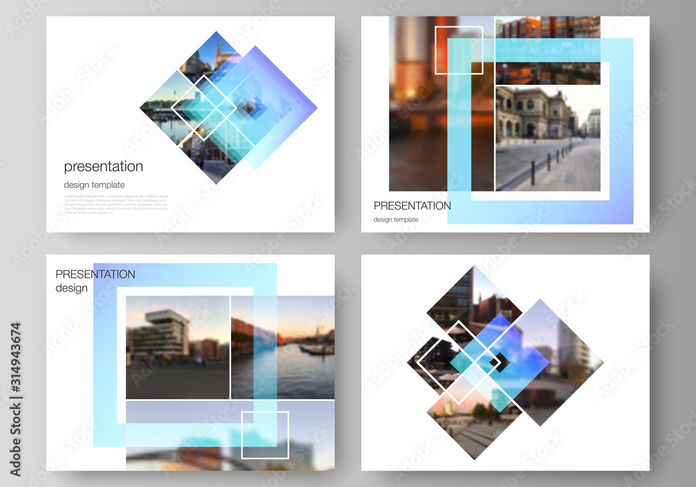 Poster the minimalistic abstract vector illustration of the editable layout of the presentation slides desi