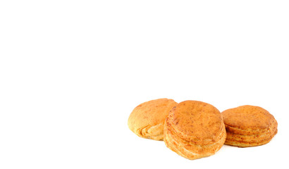 Three fresh scone aon a white background