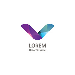 Fototapeta premium v letter Logo vector template eps for your company and industry purpose ready to use
