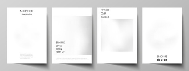 Fototapeta premium Vector layout of A4 cover mockups design templates for brochure, flyer layout, cover design, book design, brochure cover. Halftone effect decoration with dots. Dotted pattern for grunge decoration.