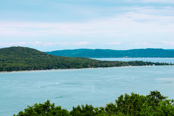 Looking at the Manitou Islands from Sleeping Bear Dunes National Park