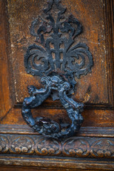 old doors close up view within the historical streets of Rome