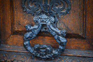 old doors close up view within the historical streets of Rome