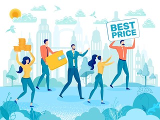 City Real Estate Best Price Flat Vector Concept