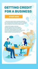Getting Credit for Business , Cartoon Banner.