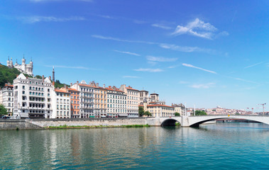 Fototapeta na wymiar Lyon, France in a beautiful summer day