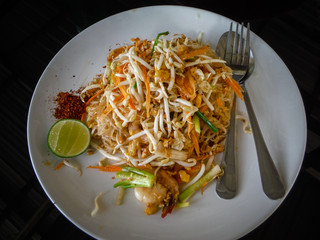 Noodles of chinese food in thailand, pad thai