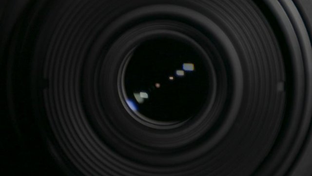 Camera lens Iris opening and closing, f-stop aperture